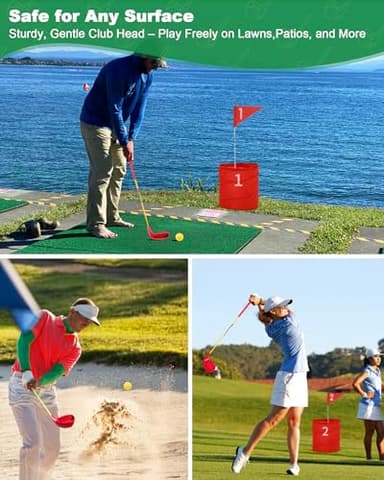 4 Pack Red Golf Clubs with 5” x 3.5” Oversized Heads and 36” Lightweight Carbon Shaft Perfect for Outdoor Yard Games - Image 6