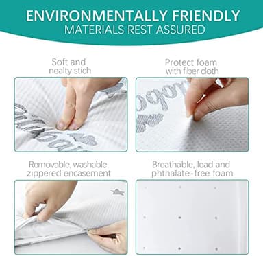 Bassinet Mattress Pad (17" x 29" x 0.8") Compatible with 4moms MamaRoo Sleep Bassinet, Waterproof Breathable Soft, Baby Foam with Removable Zippered Cover - Image 3