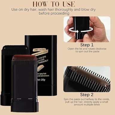 2Pack Safe and Convenient Comb Hair Dye, Portable Hair Dye Comb For Gray Hair Coverage, Waterproof and Sweat-Proof, 2 in 1 Instant Dye, for Women & Men(BLACK) - Image 7