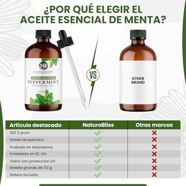 NaturoBliss Peppermint Essential Oil, 100% Pure and Natural Therapeutic Grade, Premium Quality Peppermint Oil, 4 fl. Oz - Perfect for Aromatherapy and Relaxation - Image 9