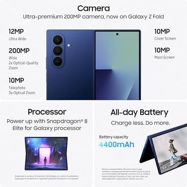 Samsung Galaxy Z Fold7 Cell Phone, 256GB AI Smartphone, Unlocked Android, AI Photo Edits, Large Screen, Long Battery Life, 2025, US 1 Yr Manufacturer Warranty, Blue Shadow - Image 6