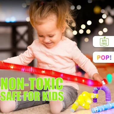 Urchoice 24PACK Light Up Glow Sticks, LED Pop Tubes for Kids Party Supplies - Ideal for Party Decorations, Birthday Giveaways and Holiday Celebrations - Toddlers Goodie Gift Bag Stuffer Fillers - Image 8