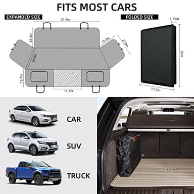 YJGF Back Seat Extender,Dog Seat Cover for Back Seat,Hard Bottom Car Seat Cover for Dogs,Dog Hammock for Car,Back Seat Pet Cover for Dogs(Black) - Image 6