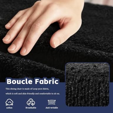 SoarFlash Modern Rotatable Bar Stools Set of 2, 30" Sherpa Swivel Counter Height Stools with Round Soft Padded Boucle Backless Seat, Black - Image 6