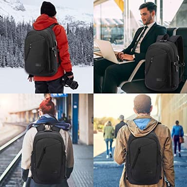 WENIG Anti-Theft Travel Laptop Backpack with USB Charging Port Lock,Water Resistant Slim Work Computer Bag for Men College Bookbags Fits 15.6 Inch Laptop - Image 6