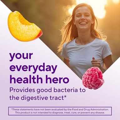 vitafusion Probiotic Gummy Supplements, Raspberry, Peach and Mango Flavors, Probiotic Nutritional Supplements With 5 Billion CFUs, 35 Day Supply, 70 Count - Image 3