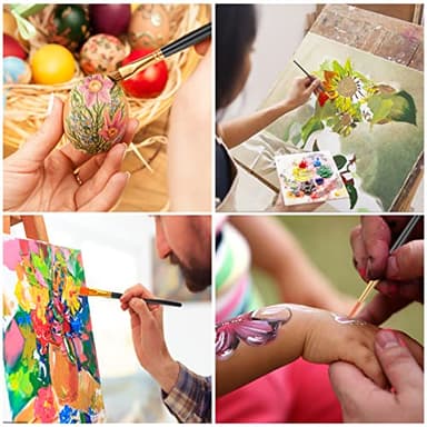 ESRICH Acrylic Paint Brushes Set,8Packs /80 Pcs Black Nylon Paintbrushes, Suitable for Acrylic Oil Watercolor Rock Body Face Nail Art,Perfect Suit of Art Painting, Best Gift for Kids Adult Drawing - Image 7