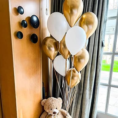 Voircoloria 105pcs Metallic Gold Balloons 12inch Party Latex Balloons for Birthday Graduation Baby Shower Wedding Anniversary New Year Party Decorations - Image 8