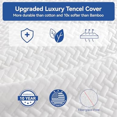 Short Queen RV Mattress Memory Foam 10 Inch, Updated Cooling Green Tea/Gel Mattresses for Camper/Truck/Trailer, Medium Firm-Mattress with Fiberglass-Free Cover, CertiPUR-US, Made in USA, 75'' x 60'' - Image 4