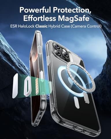 ESR for iPhone 16 Pro Case, Compatible with MagSafe, Shockproof Military-Grade tection, Magnetic iPhone Case for iPhone 16 Pro, Classic Hybrid Case (HaloLock), Frosted Black - Image 3