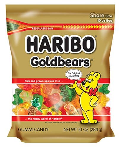 HARIBO Gummi Candy, Original Goldbears, 10 oz. Stand Up Bag (Pack of 8) - Image 1
