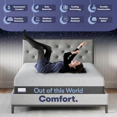 Celestial Sleep Gel Memory Foam Mattress in a Box, Made in The USA, CertiPUR-US® Certified Foam, Oeko-Tex, and Fiberglass-Free Certified Bed, 10 inch Medium - Queen - Image 3