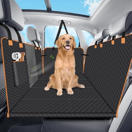 Lekespring Dog Car Seat Cover for Back Seat, Dog Car Bed Cover with Strong Hard Bottom 4 Panels, Back Seat Extender Hammock for Cars SUV Truck Black Color - Image 1