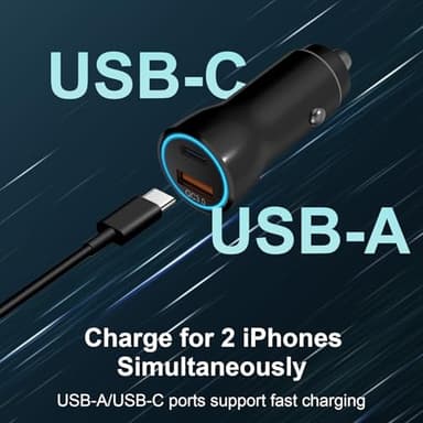 iPhone 17 16 15 Car Charger, [Apple MFi Certified] USB C Car Charger 43W Fast Charging with 3.3 FT Type C to C Cable, USB Car Adapter for iPhone 17/17 Pro/17 Pro Max/Air/16/15 - Image 5