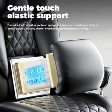 COMHOMA Big and Tall Office Chair, High Back Leather Gaming Chair with Footrest, Executive Ergonomic Office Chair with Pocket Spring Lumbar Support and with Outward Fixed Soft Armrests - Image 4