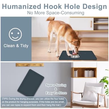 Pet Food Mat, Gimilife Silicone Dog Cat Feeding Mat for Food and Water,Waterproof Pet Feeding Mats with High Lips, Pet Placemat Bowl Mat for Messy Drinkers - Image 5