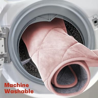 YIHOUSE Pink Bathroom Rugs Set 5 Piece, Soft Non Slip Memory Foam Bath Mat, Machine Wash Bathroom Mat Set, Water Absorbent Bath Mats for Toilet and Floor (Pink) - Image 7