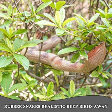 Gelabur Fake Snakes Prank, Soft Rubber Snake Realistic Keep Birds Away, Fake Snakes Toy - Life-Like Snake Figurine for Pranks, Halloween Decorations, and Educational Purposes - Image 2