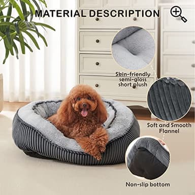 SIWA MARY Dog Beds for Small Medium Large Dogs & Cats. Washable Pet Bed, Orthopedic Dog Sofa Bed, Luxury Wide Side Fancy Design, Soft Calming Sleeping Warming Puppy Bed, Anti-Slip Bottom(25"x21"x8") - Image 4