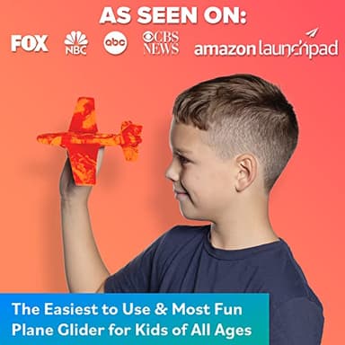 Airplane Toy Foam Glider Plane for Kids - Best Outdoor Toys for Boys & Girls - Kids Stocking Stuffers for Boys & Fun Flying Gliders Easy Throwing Air Planes - Great Gifts for Age 4 5 6 7 8 + Year Olds - Image 2