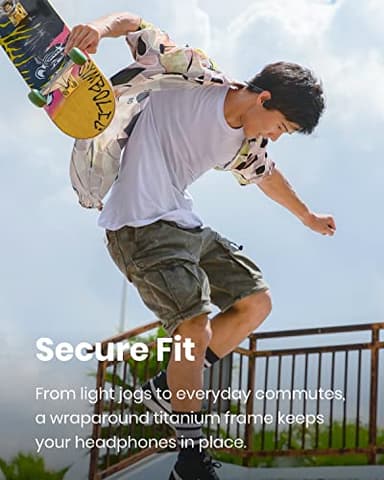 SHOKZ OpenMove - Open-Ear Bluetooth Sport Headphones, Bone Conduction Wireless Earphones, Sweatproof for Running and Workouts, with Sticker Pack, Grey - Image 5