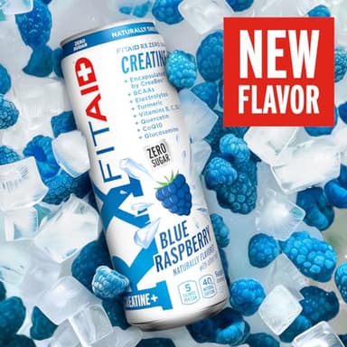 Lifeaid Fitaid Rx + Creatine Drink, Blue Raspberry, Zero Sugar, Vegan, Kosher, Keto Friendly, Gluten Free, 12 Fluid Ounce (Pack of 12) - Image 3