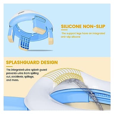 Orzbow Portable Potty Training Toilet for Boys and Girls with Storage Bag - Foldable Travel Potty Chair, Toddler Potty Seat for Indoor and Outdoor, Easy to Clean, Includes Free 40pcs Travel Bags, Blue - Image 8