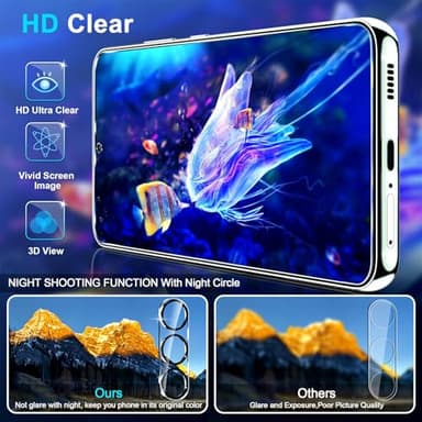 firtstnow 3 Pack Glass Screen Protector for Samsung Galaxy S25 [6.2 inch] + 3 Pack Camera Lens Protector, 9H Tempered Glass, Fingerprint Unlock, HD Clear Case Friendly Anti-Scratch - Image 3