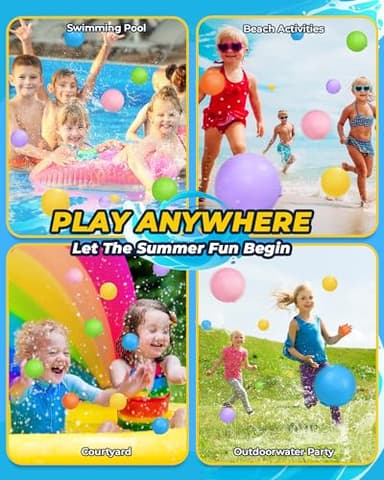 SOPPYCID Reusable Magnetic Water Balloons：16 Pack Refillable Water Bomb Splash Balls Self Sealing Quick Fill - Latex-Free Silicone Water Toys for Kids Adults - Water Games Outside Beach Pool Party - Image 6