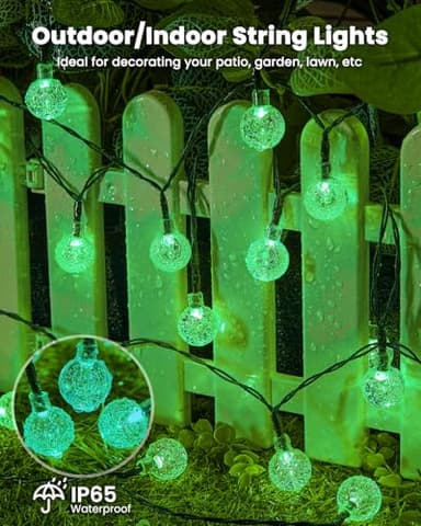 Solar String Lights Outdoor 120 LED 72 Ft Total, Solar Powered Patio Lights with 8 Lighting Mode for Garden Yard Porch Wedding Party Decor (Green) - Image 4