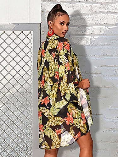 KEYUFANG Women 3 Piece Vocation Outfits Summer Suit Floral Kimono Cardigans Beach Cover Up Crop Cami Top Short Set Black - Image 2