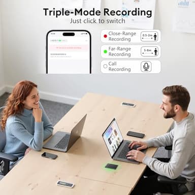 Tophorse AI Voice Recorder, Free Transcribe & Summarize with AI Technology, Digital Voice Recorder w/Case, App Control, Support 101 Languages, 64GB Memory, Voice Recorder for Meetings, Calls, Black - Image 4