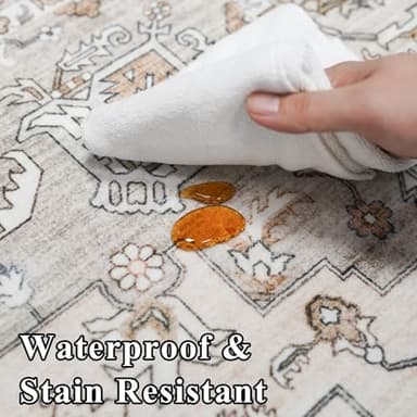 RUUGME 10x14 Area Rug Washable - Washable Lightweight Area Rug Stain Resistant Carpet Soft Rugs for Bedroom with Non Slip Backing Indoor Ultra-Thin Rugs Home Decor 10x14 Ivory - Image 7