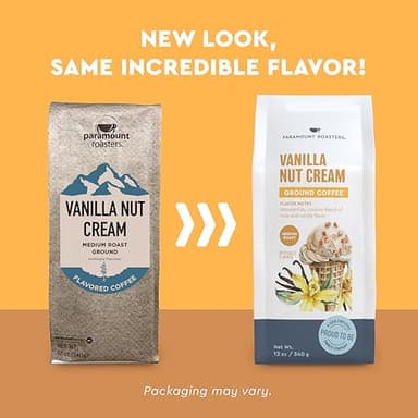 Paramount Roasters, Vanilla Nut Cream Flavored Ground Coffee, 1-12 ounce medium roast package from Paramount Coffee Company - Image 3