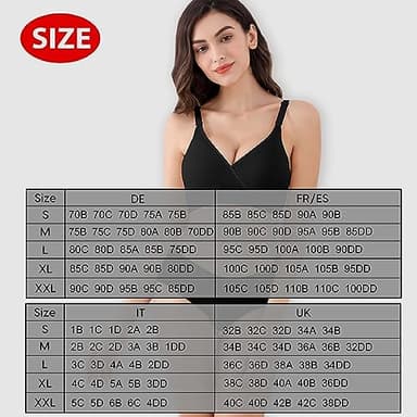 Vinfact 3 Pack Nursing Bras for Breastfeeding Seamless V Neck Maternity Bra Women Pregnancy Breastfeeding Bra - L,Black/Grey/Purple - Image 2