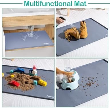 Waterproof Under Sink Mat 34" x 22", Silicone Cabinet Liner, Rubber Protector for Kitchen and Bathroom, Keeps Cabinets Clean, Dry, and Organized (Grey - Image 7