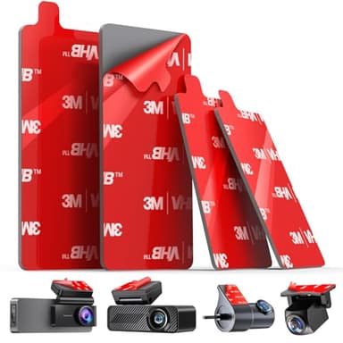 pop-tech Adhesive Pad for Dash Cam: 4Pcs Sticky Pads for Dashcam Mount Front Rear - 3M VHB Double Sided Mounting Tape for Square Car Camera - Heat Resistant Replacement Sticker for Windshield Window - Image 1