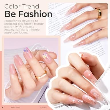 modelones Builder Nail Gel, 2 Pcs Clear Builder Nail Polish for Thickening Strengthener Apex Building Extension Rubber Base Gel Polish in a Bottle for DIY Home Salon Gifts 10ml LED Lamp Cured - Image 4