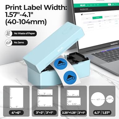 Nelko Bluetooth Thermal Shipping Label Printer, 4x6 Shipping Label Printer for Shipping Packages, Support Android, iPhone and Windows, Widely Used for Amazon, Ebay, Shopify (Blue) - Image 4
