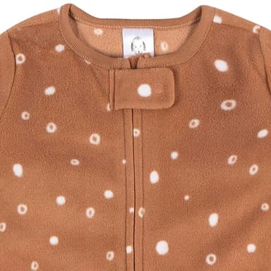 GerberBaby Unisex Fleece Wearable Blanket, Brown Dots, 0-6 Months - Image 3