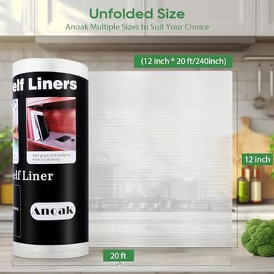 Anoak Shelf Liner Cabinet Liner, Non Adhesive Drawer Liner, Washable 12 Inch x 20 FT(240 Inch) Waterproof Durable Non-Slip Shelf Liners for Kitchen, Drawer, Refrigerator - Image 7