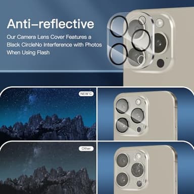 NEW'C 3x Privacy for iPhone 16 Pro Max Screen Protector (6.9 inches)+ 3x Camera Lens Protector, Sensor Protection, Case Friendly Tempered Glass Film + Dust Plug - Easy installation tool included - Image 7