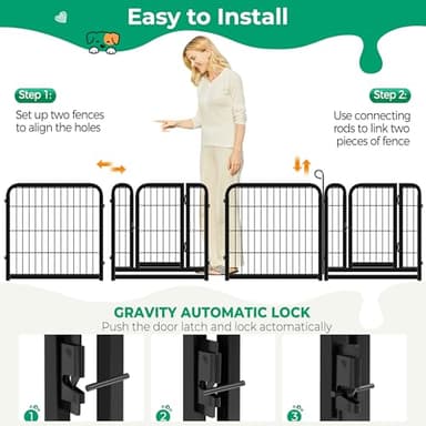 Yaheetech Dog Playpen Outdoor 24 inch 12 Panels Indoor Dog Fence Metal Dog Pen Heavy Duty Pet Puppy Exercise Pen for RV Camping Garden Yard - Image 4