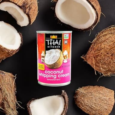 Thai Kitchen Coconut Whipping Cream, Sweetened, No Artificial Colors or Preservatives, Non-Dairy Alternative to Whipped Cream, For Dairy Free Desserts, 13.66 fl oz - Image 10