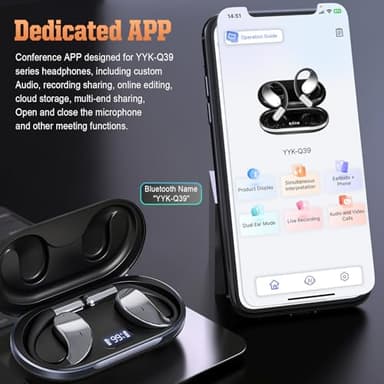 AI Language Translation Earbuds,Real-Time Translation Earbuds,144 Language & Accent Bluetooth Translator Device for Travel Business Learning Secure Fit Compact Design - Image 4