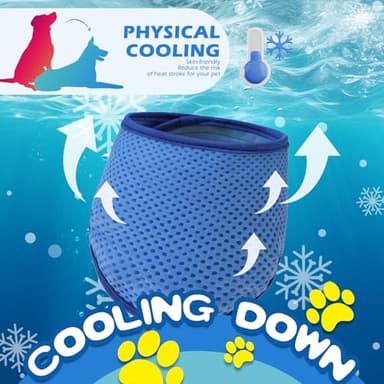 EXPAWLORER Dog Cooling Bandana - 2 Pack Instant Chill Out Pet Scarf Adjustable, Summer Outdoor Ice Neck Cooler, Prevent Sunstroke for Small Medium Large Breeds (Navy Green, M) - Image 2