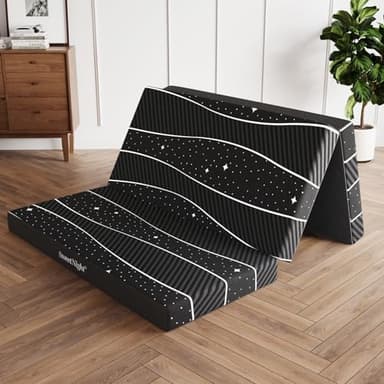 Sweetnight Folding Mattress - 4-inch Twin XL Tri-Fold Mattress with Breathable & Washable Cover | Suitable for Camping, RV & Home Use | Starry Sky Design - Image 1