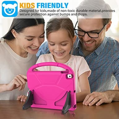 SUPLIK Kids Case for iPad 9th/8th/7th Generation - iPad 10.2 inch 2021/2020/2019 Case with Built-in Screen Protector, Durable Shockproof Handle Stand Kids Cover for Apple iPad 7/8/9 Gen, Pink - Image 3