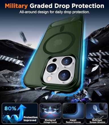 Temdan Magnetic Compatible with iPhone 14 Pro Max Case, [Built-in Invisible Kickstand][Compatible with MagSafe] [Military Grade Shockproof] Slim Translucent Matte Phone Case for iPhone 14 Pro Max 6.7" - Image 3