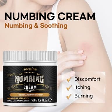 Numbing Cream Maximum Strength: 6 Hours Painless Numbing Cream for Piercing Waxing Injections Microblading Hemorrhoid 50g/1.7oz - Image 2